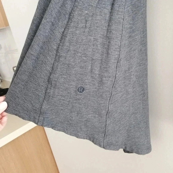 Lululemon Acadia Grey Long Sleeve Pima Cotton Hi Low Flare Flowy Hem Small - Picture 9 of 15